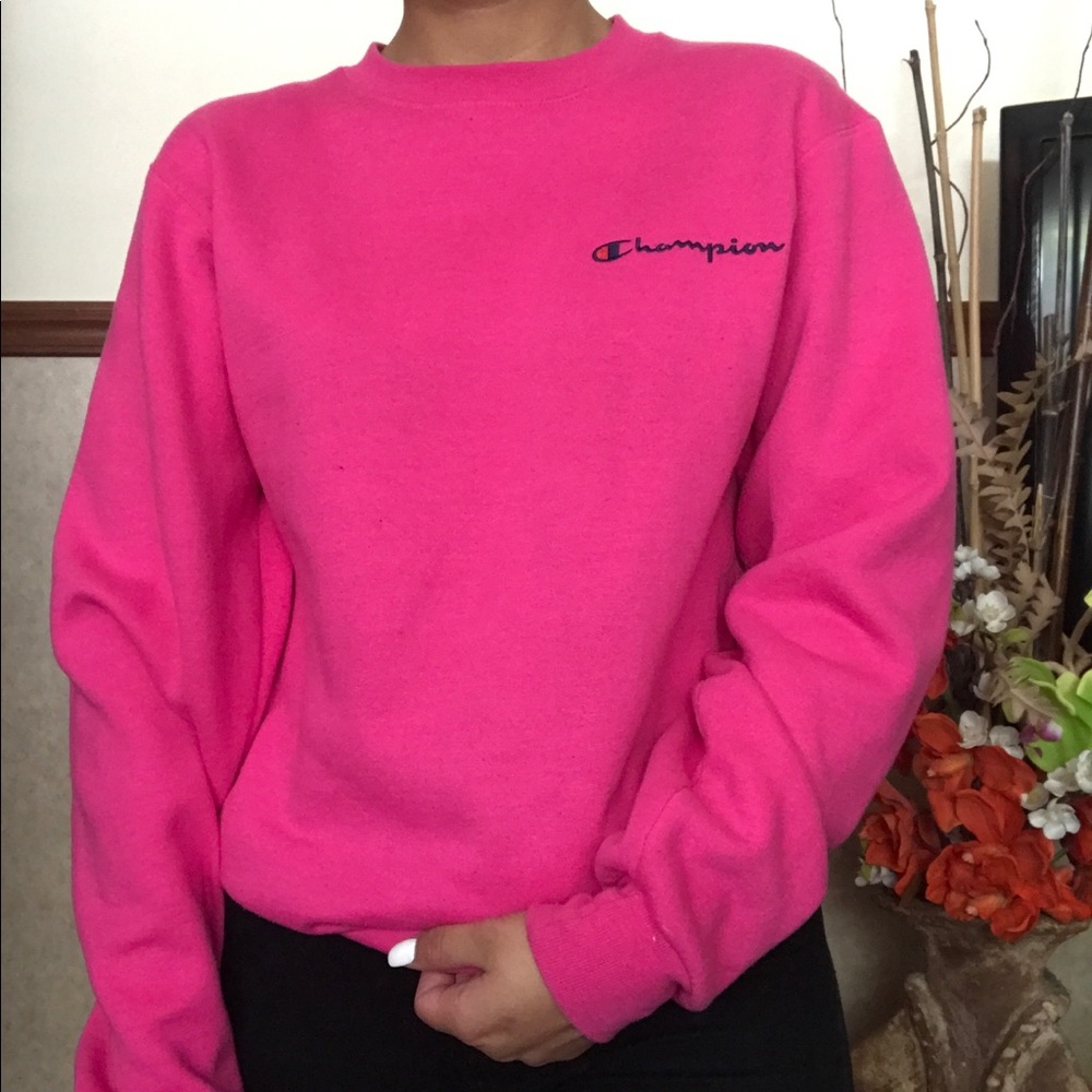 Hot pink champion sweatshirt
